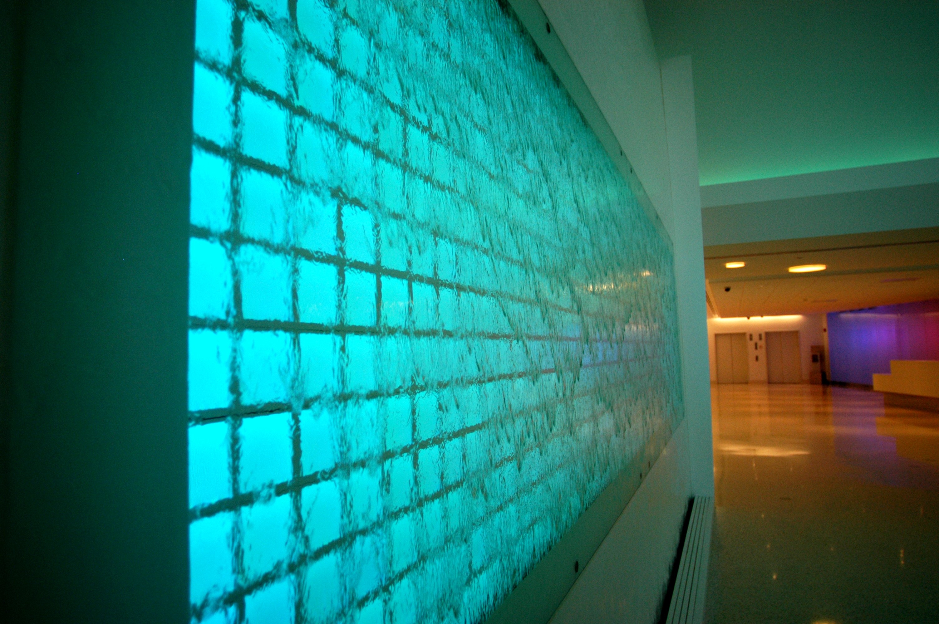 Interactive LED water wall