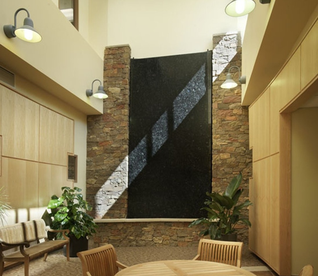 Water wall. St. Mary Corwin Medical Center, Pueblo, CO.