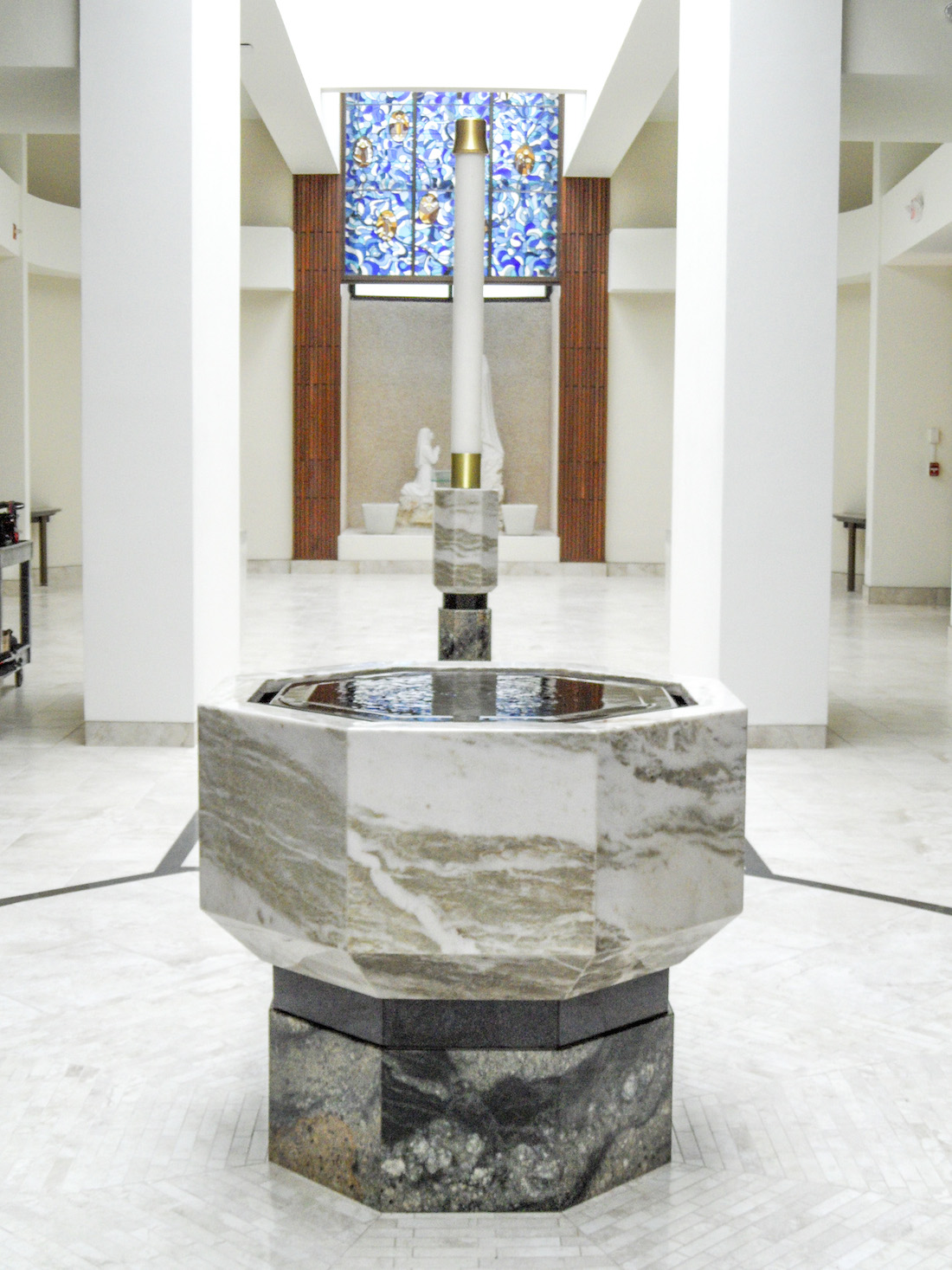 Negative Edge Baptismal Font, Our Lady of Lourdes, Dunedin, FL