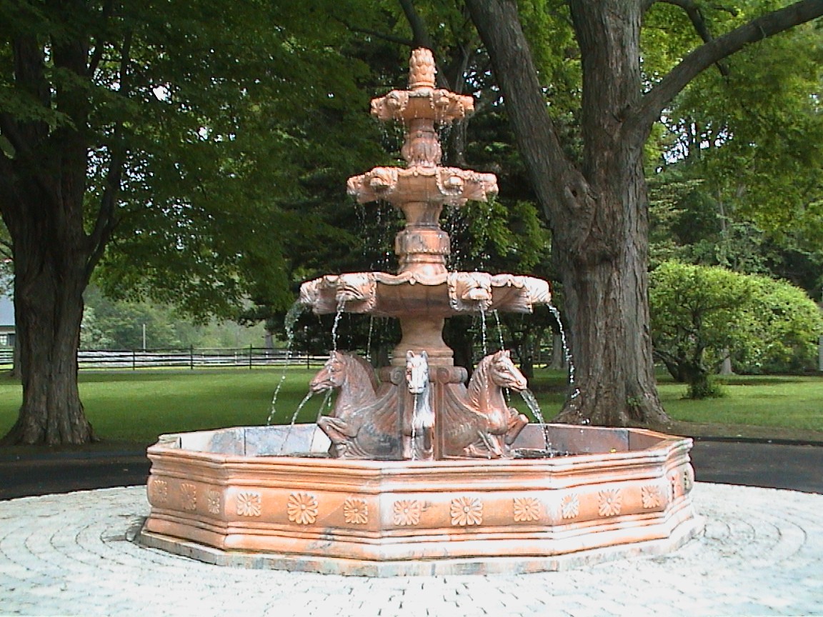 Classical Carved Marble Fountain, Private Residence, Hamilton, MA.
