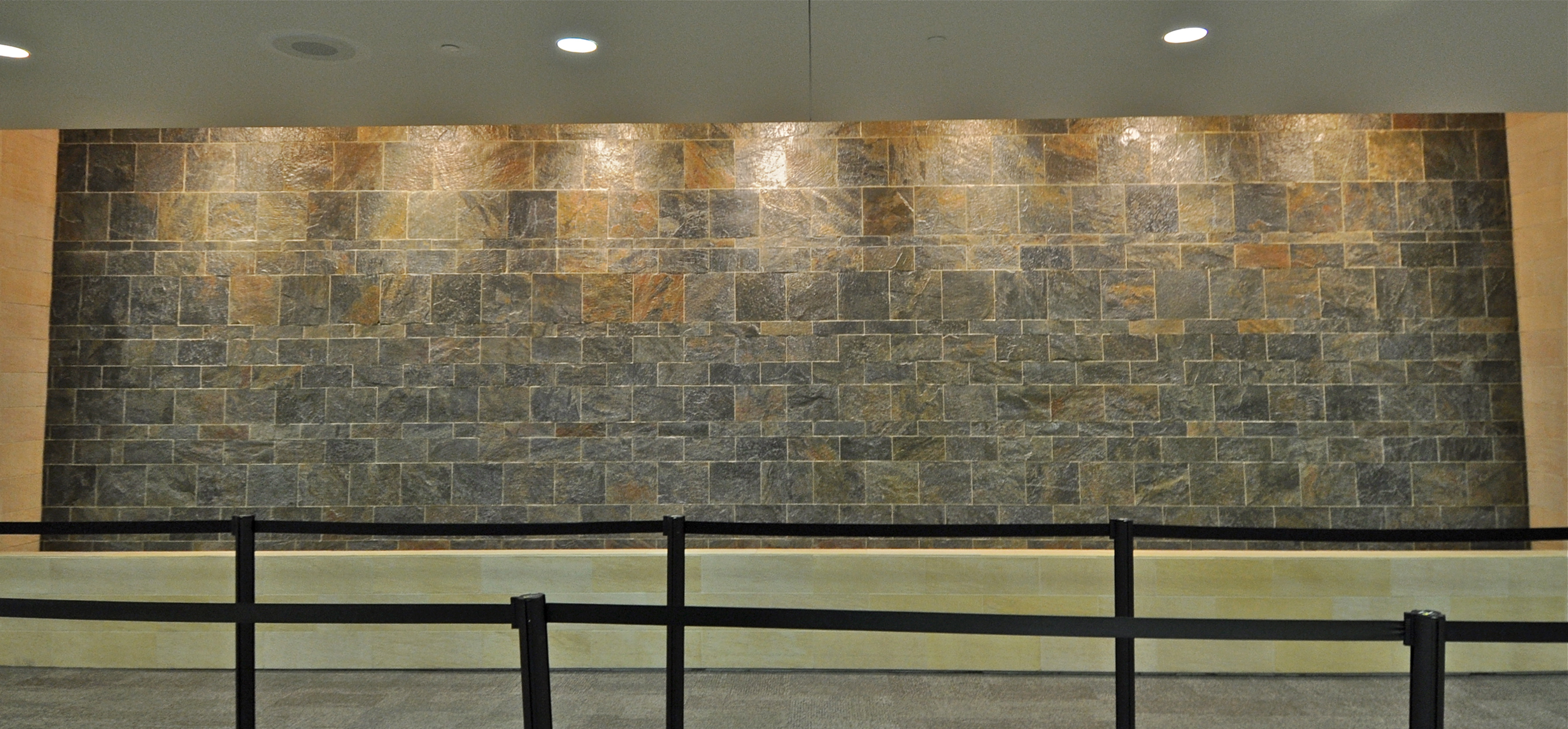 Granite water wall, Nashville International Airport, Nashville, TN.