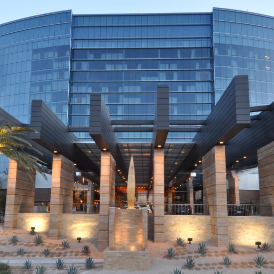 Porte-cochère Water Feature at M Resort, Las Vegas, NV. Design by Marnell and Associates.